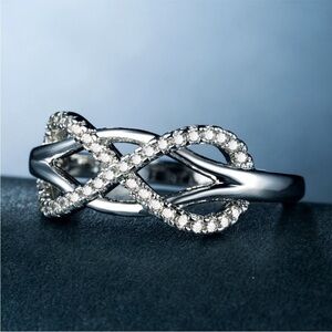 Infinity 925 Silver Unique designs Cross
Ring for Women Size 8